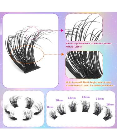 JIMIRE Cluster Lashes 15MM 6D Fluffy Cat Eye Wispy False Eyelashes 7 Pairs Pack - Buy Online on GoSupps.com