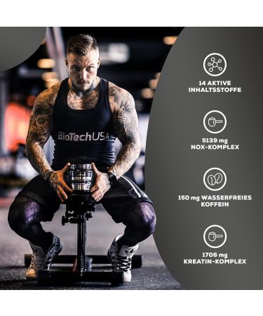 BioTechUSA Black Blood NOX+ | Sugar-Free Pre-Workout Formula with Caffeine Creatine & Tyrosine | 340g Tropical Fruits | International Shipping Available - Buy Online on GoSupps.com