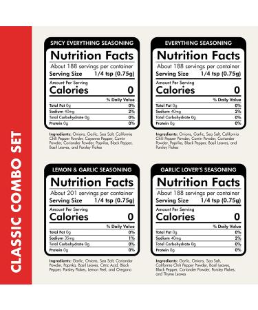 Flavor God Seasonings Classic Combo 4-Pack - All Natural & Healthy Spice Blend Gift Set - Buy Online on GoSupps.com