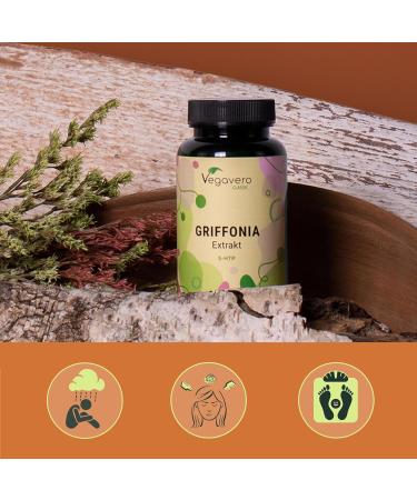 5-HTP GRIFFONIA | High Dosage: 500 mg Griffonia Extract | Anti Stress + Mood | 20% of 5HTP | Vegan & No Additives | 90 Capsules | Vegavero  - Buy Online on GoSupps.com