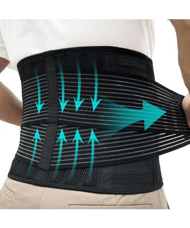 Back Brace for Women and Men Back Support Belt for Lifting at Work Back Stretcher for Lower back Pain Relief Scoliosis Sciatica Herniated Disc Protect Belt 03 Black XXXL XXX-Large Black