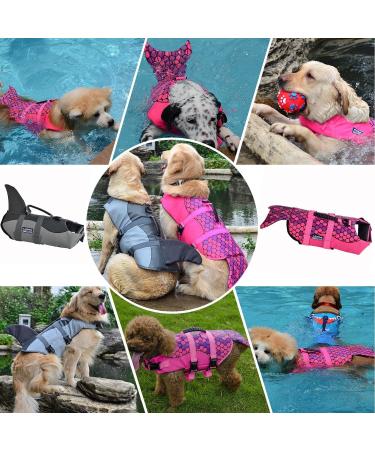 Cit toile Dog Life Jacket - Shark Design Mermaid Tail Pink 2XL XXL - Perfect for Small Medium & Large Dogs - International Shipping Available! - Buy Online on GoSupps.com