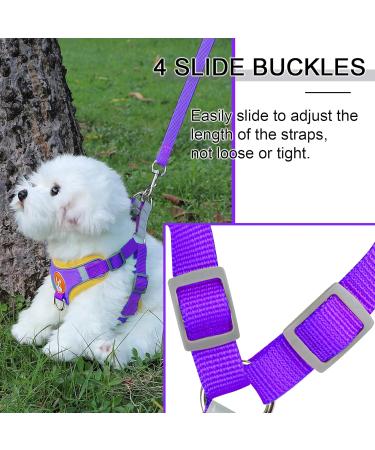 Rennaio No Pull Dog Harness & Adjustable Puppy Dishes Set - Ultra Comfortable Leash for Small & Medium Dogs (Purple Size S) - Buy Online on GoSupps.com
