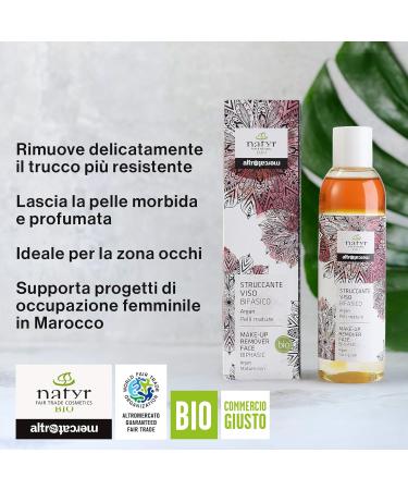 Bio Anti-Aging 2-Phase Makeup Remover with Argan Oil & Aloe Vera | Fair Trade Natural Cosmetics from Italy | 200ml - Buy Online on GoSupps.com
