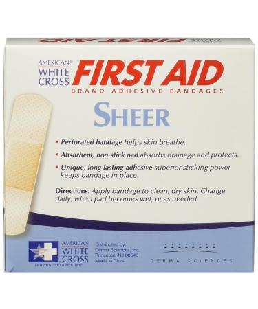 American White Cross 24509 Adhesive Bandages Sheer Strips 3/4 x 3 - Box of 100 - Buy Online on GoSupps.com