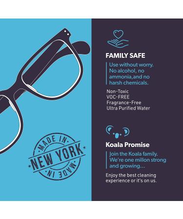 Koala Eyeglass Lens Cleaner Spray Kit - American Made | 2oz + Cloth | Streak-Free & Alcohol-Free | Safe for All Lenses (Pack of 2) - Buy Online on GoSupps.com