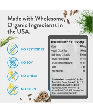 Green Gruff Organic Dog Calming Chews - Veterinarian Approved Skin & Coat Supplements (24 Pack) - Buy Online on GoSupps.com