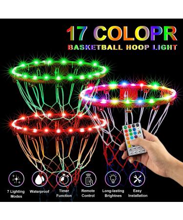 Raipoment LED Basketball Hoop Lights - Remote Control, Waterproof, 17 Colors, 7 Lighting Modes - Perfect for Night Outdoor Play, Ideal Easter Gift for Kids - Buy Online on GoSupps.com