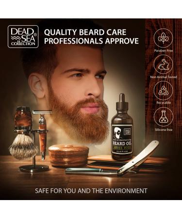 Dead Sea Collection Amber Wood Scented Beard Oil for Men - Nourishing Beard Care & Mustache Moisturizer - 4 Fl. Oz - Buy Online on GoSupps.com