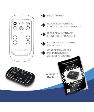 Dinamicamed Pro 4.0 Pressotherapy Device - Professional Lymphatic Drainage 6 Programs 4 Air Chambers Compact Leg & Arm Massage System - Buy Online on GoSupps.com