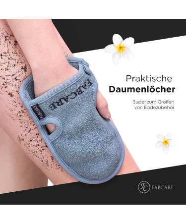 Fabcare Premium Peeling Glove & Sponge Set | Exfoliating Body & Face Gloves - 2 Pack with Suction Cups & eBook - Dermatest Rated - Buy Online on GoSupps.com