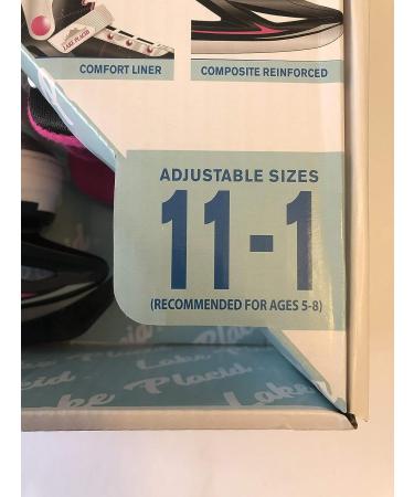 Lake Placid Adjustable Monarch Ice Skates Black/Pink/Silver 11-1 - Buy Online on GoSupps.com