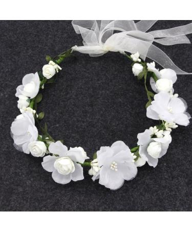 Oblique-Unique Flower Hairband - Bohemian Headpiece for Girls & Women - Color Selectable (White) - Stylish Hair Accessory - Buy Online on GoSupps.com