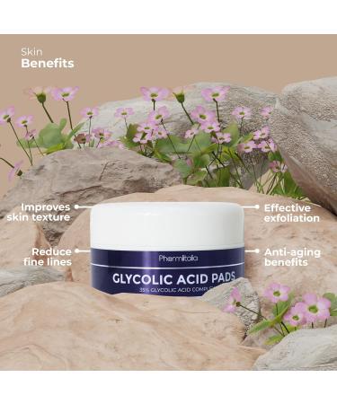 Glycolic Acid Resurfacing Pads - 35% Peel for Face Feet & Underarms | Exfoliate Dark Spots Acne & Wrinkles - 60 Pads for Smoother Skin - Buy Online on GoSupps.com