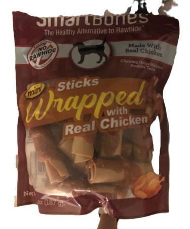 SmartBones Chicken-Wrapped Sticks, Treat Your Dog to a Rawhide-Free Chew Made with Real Chicken and Vegetables Mini Chicken 15 Count (Pack of 1)