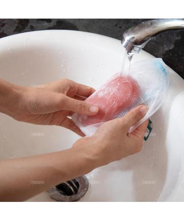 AUEAR 20 Pack Exfoliating Mesh Soap Pouch Saver Bag - Double Layer Bubble Foam Net Drawstring Holder Bags - Assorted Colors, 20 Piece Set - Buy Online on GoSupps.com