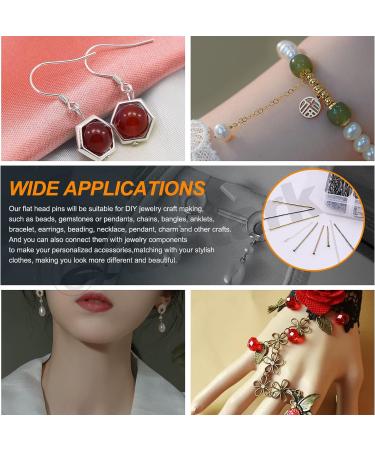 Rustark 2200pcs Jewelry Head Pins Assortment Kit - 4 Size 5 Colors Flat Head Findings for Earrings DIY Crafts - Buy Online on GoSupps.com