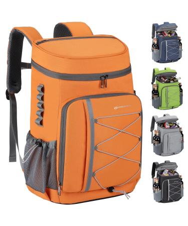 Maelstrom Cooler Backpack,35 Can Backpack Cooler Leakproof,Insulated Soft Cooler Bag,Camping Cooler,Beach Cooler,Ice Chest Backpack,Lightweight Travel Cooler Lunch Backpack for Hiking,Shopping Orange