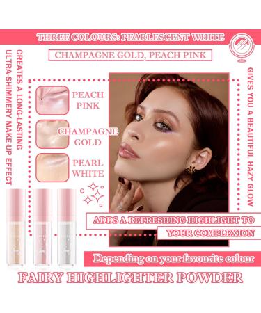 3 Colors Polvo De Hadas Waterproof Long Lasting Highlight Body Glitter Patting Powder Highlighter Makeup Sparkling Glitter Powder for Face Eyes Body and Collarbone - Buy Online on GoSupps.com