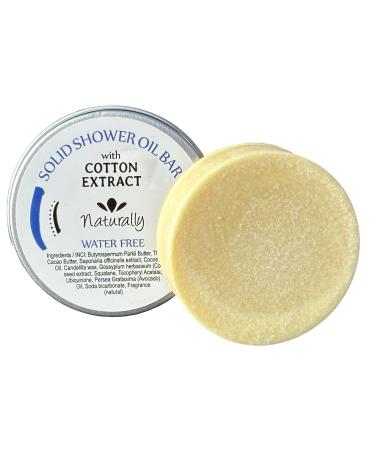 Solid bar Water-Free Shower Oil Infused with Cotton Extract Unleash Intense Hydration and Nourishment| Revitalize Your Skin