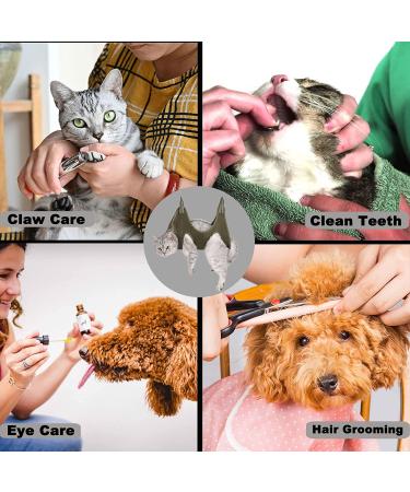 ATO-DJCX Cat Grooming Hammock | XS Size Green Restraint Bag for Small Pets | Breathable Helper for Nail and Ear/Eye Care - Buy Online on GoSupps.com