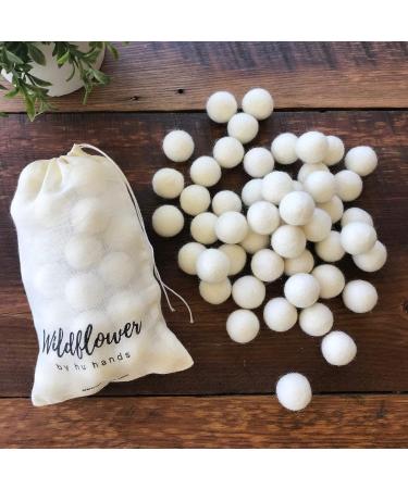 1 Inch White Felt Balls (50 Pack) - Hand Felted Wool Pom Poms for Crafts & Decor - Natural Garland & Party Decorations - Includes Muslin Bag - Buy Online on GoSupps.com