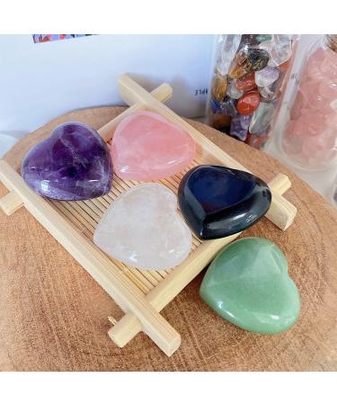 5pcs Rose Quartz & Amethyst Heart Crystals Set - Healing Love Stones for Reiki Balancing - Buy Online on GoSupps.com