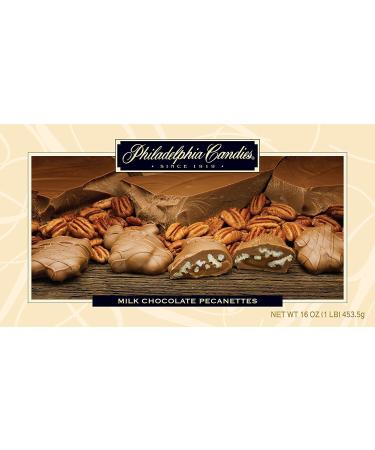 Philadelphia Candies Original Pecanettes (Caramel Pecan Turtles), Milk Chocolate 1 Pound Gift Box Pecanette Original / Milk Chocolate 1 Pound (Pack of 1)