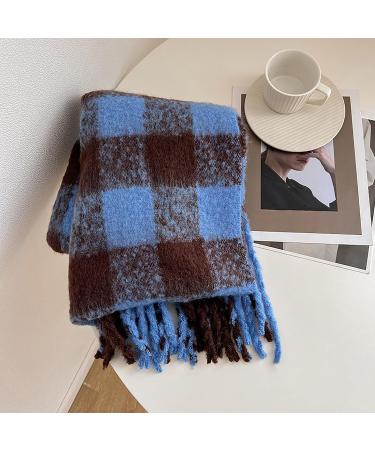 Buy Women's Cotton Winter Scarf - Stylish Poncho Cape with Button & Flowers - Blue Neck Warmer Triangle Scarf One Size - International Shipping Available - Buy Online on GoSupps.com