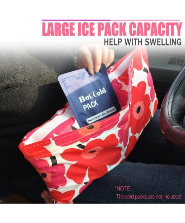 Hysterectomy Pillow for Abdominal Post Surgery Recovery - Comfort with Pocket for Ice/Heat Packs - Ideal for Tummy Tuck, Belly Incision - Seatbelt Gift for Women Patients - Red - Buy Online on GoSupps.com