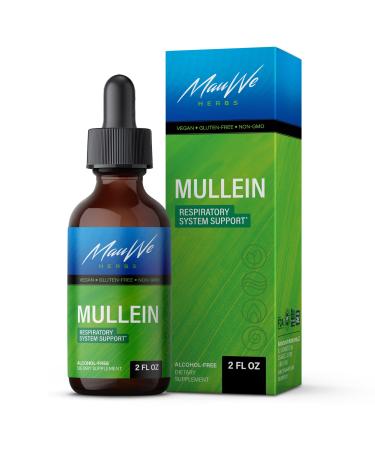 Maui Herbs Mullein Leaf Liquid Extract - Lung Detox & Respiratory Cleanse Drops - Digestive System, Natural Sleep Aid & Immune Support Tincture - Organic Lung Health Herbal Supplements, 2 fl oz. 2 Fl Oz (Pack of 1)