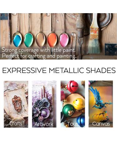 Premium Metallic Acrylic Paint Set - 20 Colors, 2fl oz Bottles - Non Fading, Non Toxic, Rich Pigments - Ideal for Artists, Hobbyists, and Kids - Buy Online on GoSupps.com