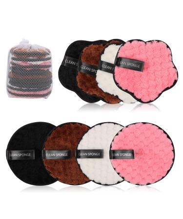 8 Pack Reusable Makeup Remover Pads Facial Cleansing Eraser Face Cleaning Gentle Chemical Free with Laundry Bag 4.7" Diameter