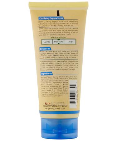 OKAY PAPAYA Facial Scrub 6oz Exfoliating & Brightening Organic Skin Care for All Skin Types | International Shipping - Buy Online on GoSupps.com