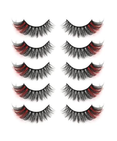 Sibba Multi-Layer 3D Colored Artificial Eyelashes - 5 Pairs of Dramatic Glitter Cat Eye Strips | Fluffy Thick Volume for Cosplay - Buy Online on GoSupps.com