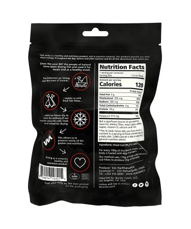 Wild Caught Freeze Dried Cod Bites (Hardfiskur) Jerky | High Protein Nordic Snack (35g Resealable Bag) - 10 Pack - Buy Online on GoSupps.com
