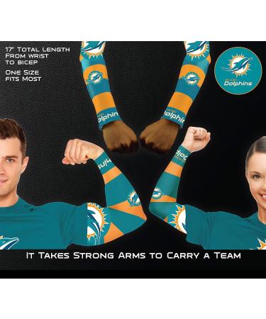 Littlearth NFL Miami Dolphins Tattoo Sleeves - Set of 2, Team Color Game Day Costume - Buy Online on GoSupps.com