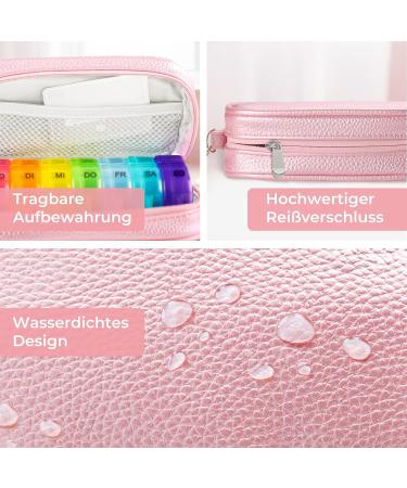 Auvon 7-Day Pill Organizer with PU Leather Bag - Waterproof Portable & Privacy-Protection - Multi-Functional Storage Solution - Buy Online on GoSupps.com
