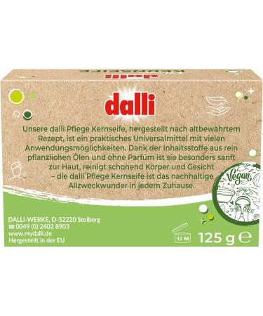  DALLI Dalli Plant-Based Care Soap - Pack of 9 (9 x 125g) in a Folding Box - Gentle Fragrance-Free Face and Body Cleansing - With Pure Plant Oils for Sensitive Skin - Buy Online on GoSupps.com