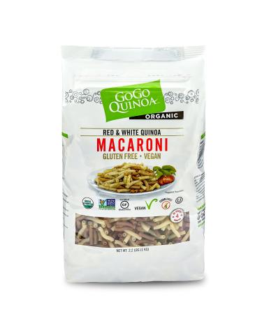 GoGo Quinoa Organic Premium Quality Vegan Red and White Macaroni Pasta, Non-GMO Project Verified & Kosher Certified 2.2 Lbs 2.2 Pound (Pack of 1)