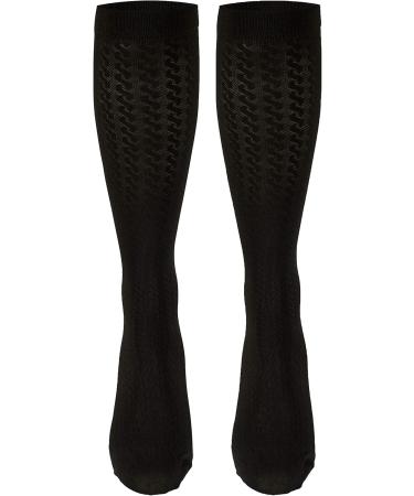 Truform Compression Socks for Women - 15-20 mmHg Knee High Brown Cable Knit - Medium Size (Pack of 3) - Stylish Dress Socks for All-Day Comfort - Buy Online on GoSupps.com
