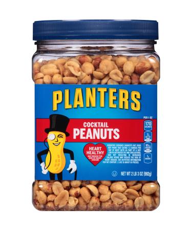 PLANTERS Cocktail Peanuts, 35 oz. Resealable Jar - Heart Healthy Peanuts - A Good Source of Essential Nutrients - Made with Simple Ingredients - Kosher 35 Ounce (Pack of 1)
