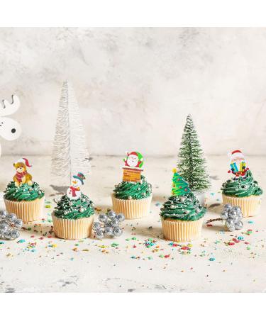 Gyufise 300Pcs Edible Christmas Cake Cupcake Decoration Edible Xmas Santa Claus Snowman Socks Cake Decorations Wafer Paper Holiday Cake Topper for Christmas Party Supplies - Buy Online on GoSupps.com