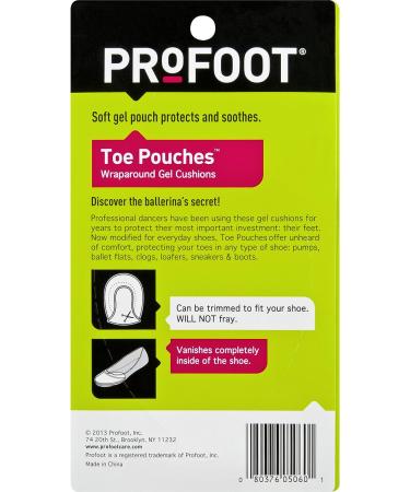PROFOOT Toe Pouch Cushions Women's 6-10 (1 Pair) - Toe Protection for Tender Toes - Buy Online on GoSupps.com