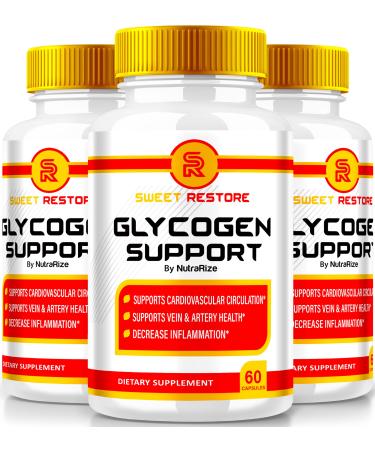 (3 Pack) Sweet Restore Glycogen Support Sweet Restore Joint Support Official SweetRestore Glycogen Support Capsules SweetRestore Joint Support Formula Blood Vessel Cleaner Reviews (180 Capsules)
