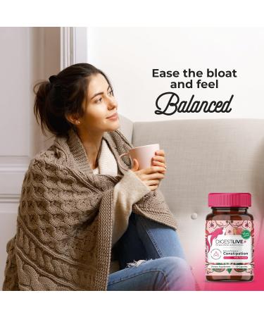 DigestLive PMS Constipation Relief Laxative for Women 30 Capsules 100% Herbal Stool Softener - Female Gentle Natural Colon Cleanse Detox Bloating & Gas Fast-Acting Vegan Gluten & GMO-Free - Buy Online on GoSupps.com