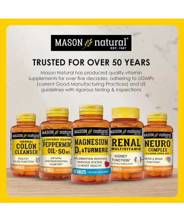 MASON NATURAL Mini Multi Vitamins Vitamins A C D3 E B1 B2 B3 B6 B12 Folate and Calcium for Overall Health 300 Day Supply - Buy Online on GoSupps.com