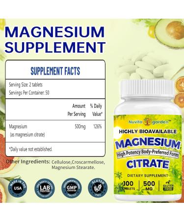420mg Magnesium Complex + 30mg Vitamin B6 - High Absorbency & Gluten-Free Supports Bone Heart Joint Health & Sleep with Citrate Malate Glycinate Taurinate Oxide - 120 Caps - Buy Online on GoSupps.com