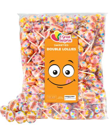 Smarties Lollipops - Double Lollies, Bulk Individually Wrapped 3LB Party Bag Family Size