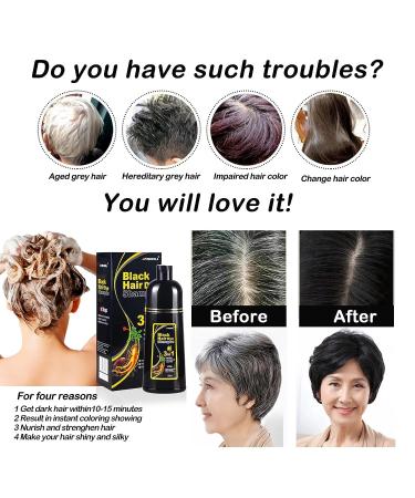 MEIDU Instant Black Hair Shampoo - 3 in 1 Hair Dye for Women and Men - Natural Black Hair Dye Shampoo - Hair Nourishing & Darkening - Instant Black Hair Color - Buy Online on GoSupps.com